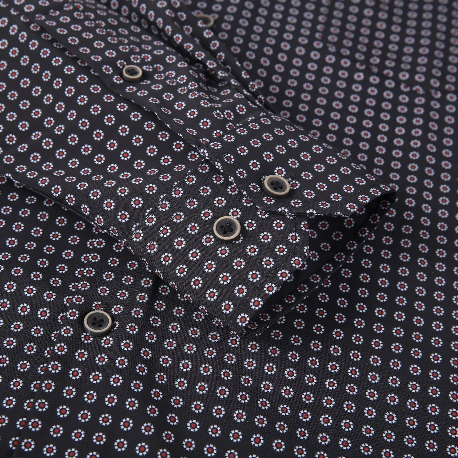 WARHORSEE Mens Casual Button Down Dress Shirts Long Sleeve 4-Way Stretch Collared Printed Business Work Shirt