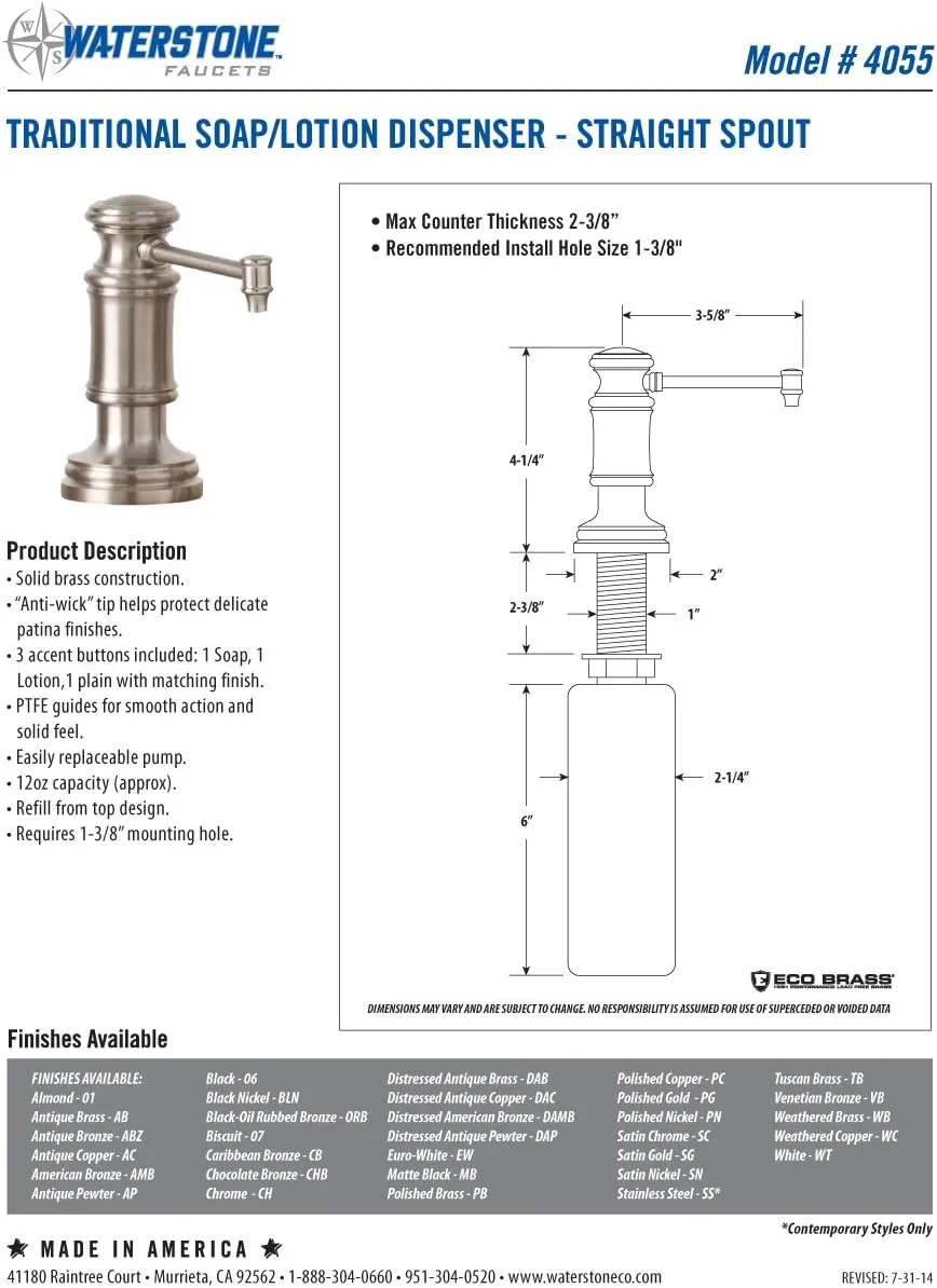 Waterstone 6100-12-2-CLZ-MB Bridge Faucet w/12" Articulated Spout Lever Handles 2pc. Suite Classic Bronze & Matte Black