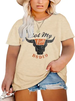 Western Shirts Women Plus Size Summer Tops Rodeo Graphic Tee Short Sleeve Vintage Cowgirl T-Shirts