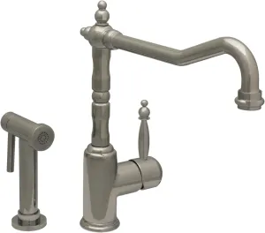 Whitehaus Collection WH2070800-C Kitchen Faucet with Side Spray, Polished Chrome