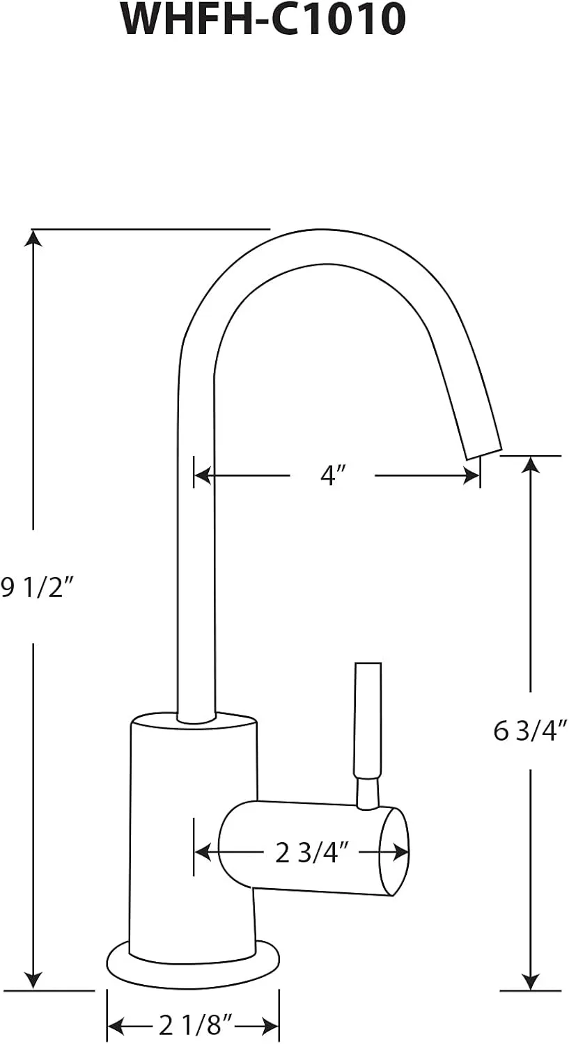 Whitehaus Collection WHFH-C1010-PN Forever Hot Point of Use Cold Water Faucet with Contemporary Spout, Polished Nickel