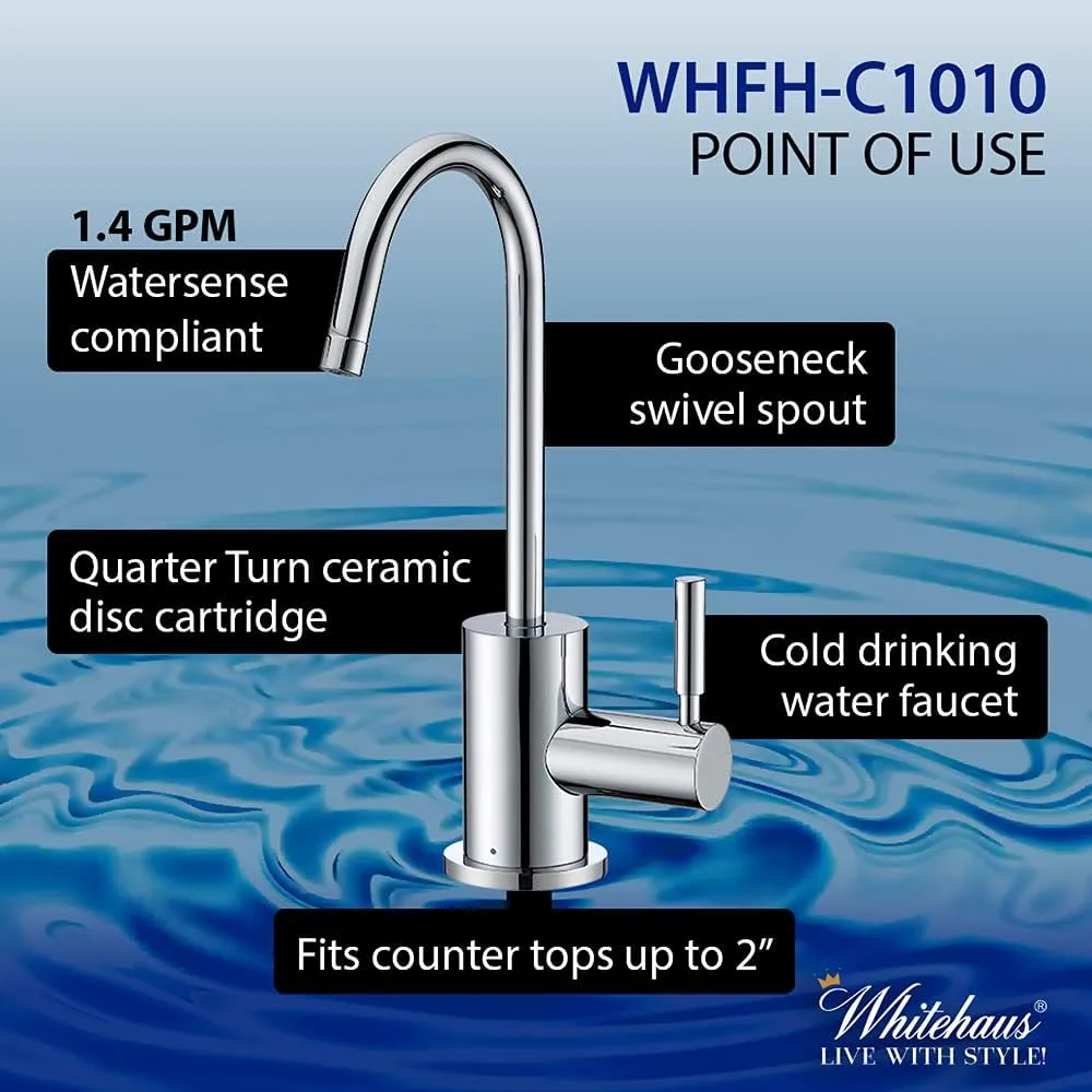 Whitehaus Collection WHFH-C1010-PN Forever Hot Point of Use Cold Water Faucet with Contemporary Spout, Polished Nickel