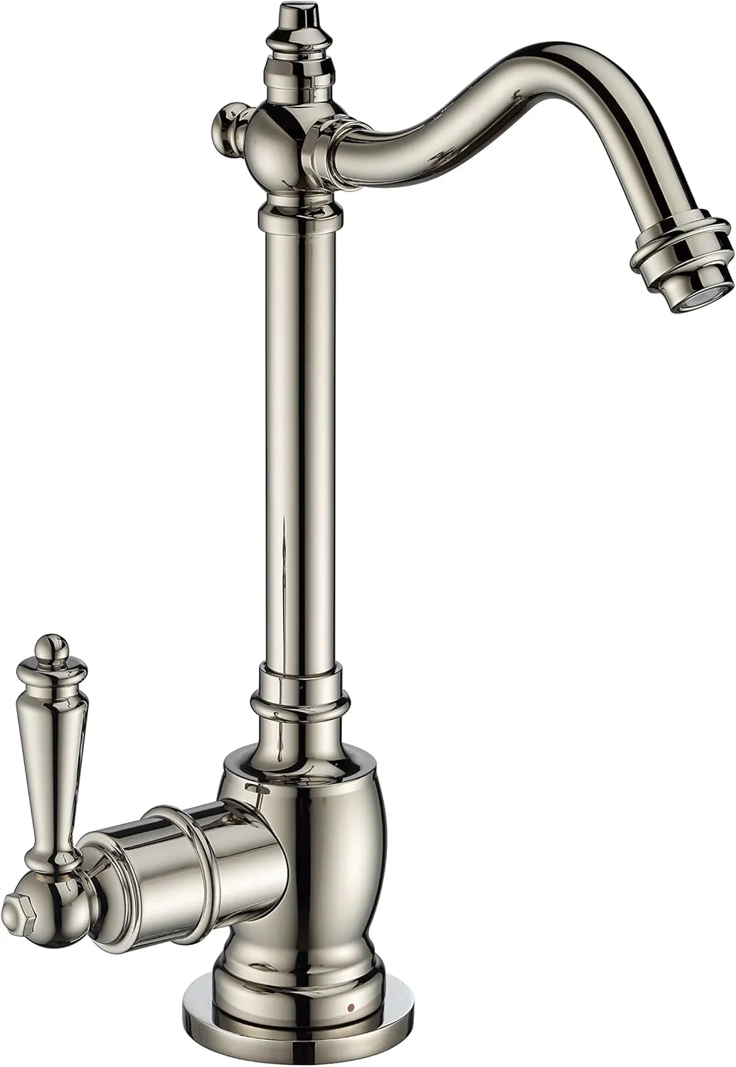 Whitehaus Collection WHFH-H1006-PN Point of Use Instant Hot Water Faucet with Traditional Spout and Self Closing Handle, Polished Nickel