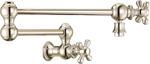 Whitehaus Kitchen Faucet; Brass Construction, Retractable Swing Spout, Cross Handle; Polished Nickel