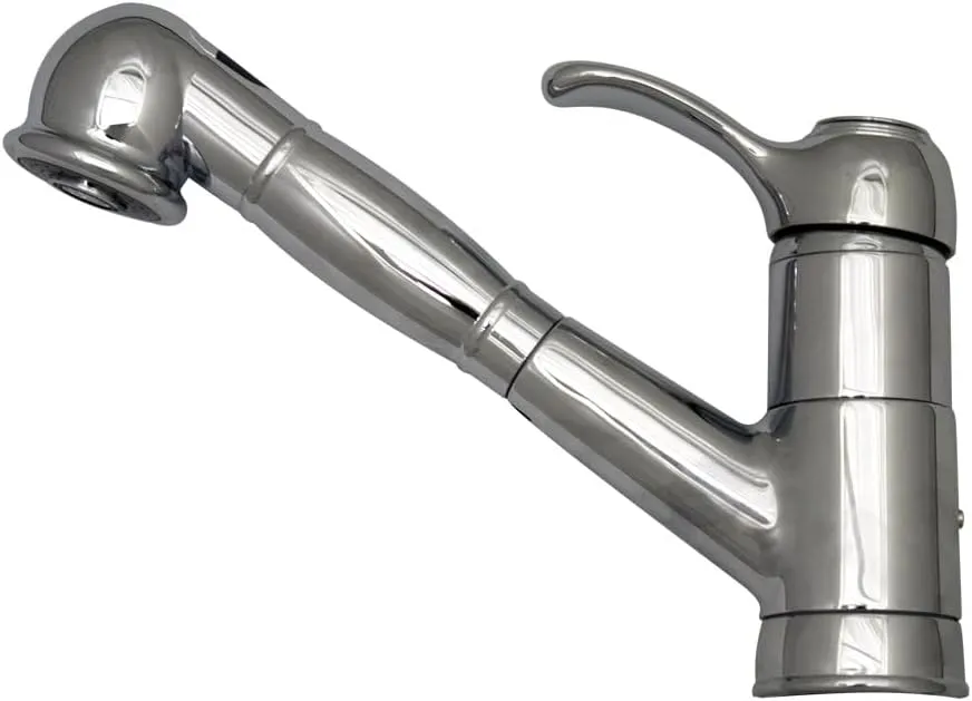 Whitehaus WH23564-POCH Metrohaus 9-Inch Single Hole/Single Lever Handle Faucet with Pull-Out Spray, Polished Chrome