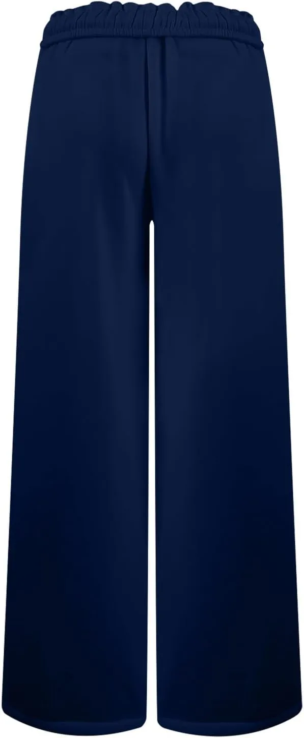 Wide Leg Sweatpants for Women Drawstring High Waisted Lounge Trousers Elastic Waist Baggy Casual Pants with Pockets