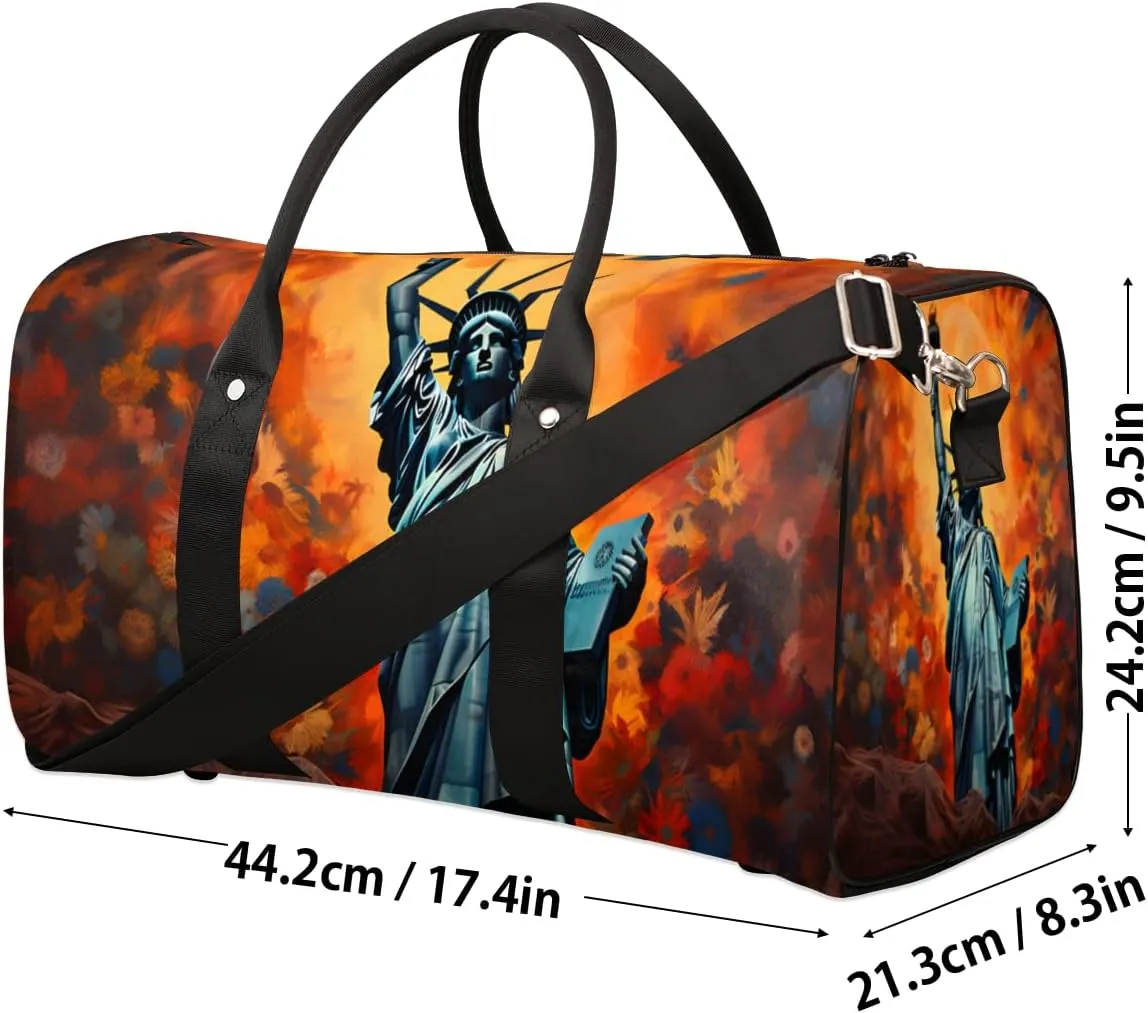 Winged Victory Travel Duffle Bag for Women Men Gym Duffel Foldable Bag Waterproof Weekender American Statue Duffle Tote