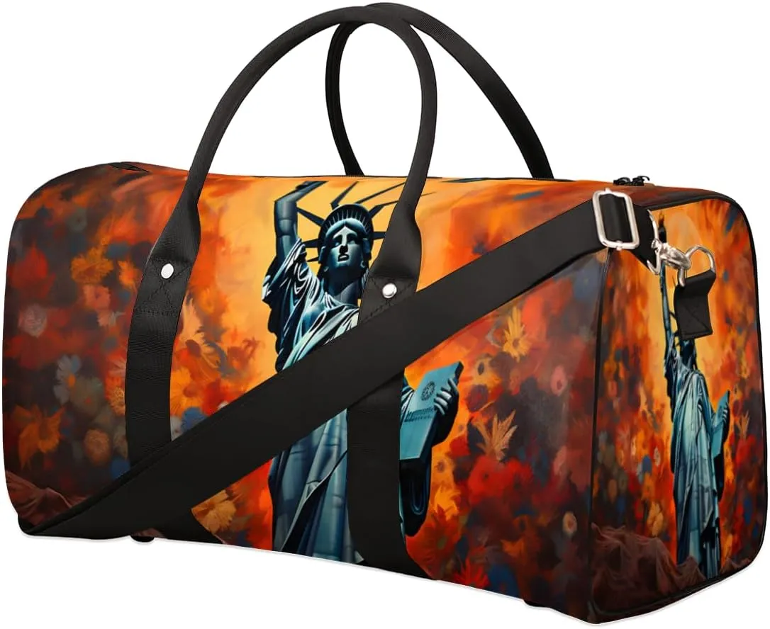 Winged Victory Travel Duffle Bag for Women Men Gym Duffel Foldable Bag Waterproof Weekender American Statue Duffle Tote
