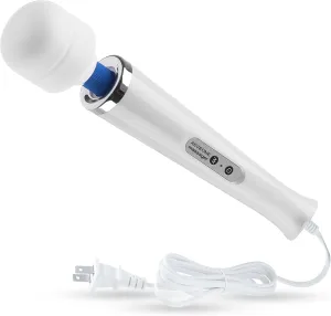 Wired Powerful Handheld Electric Back Massager, Strong Personal Massage for Sports Recovery, Muscle Aches, Body Pain (White-US)