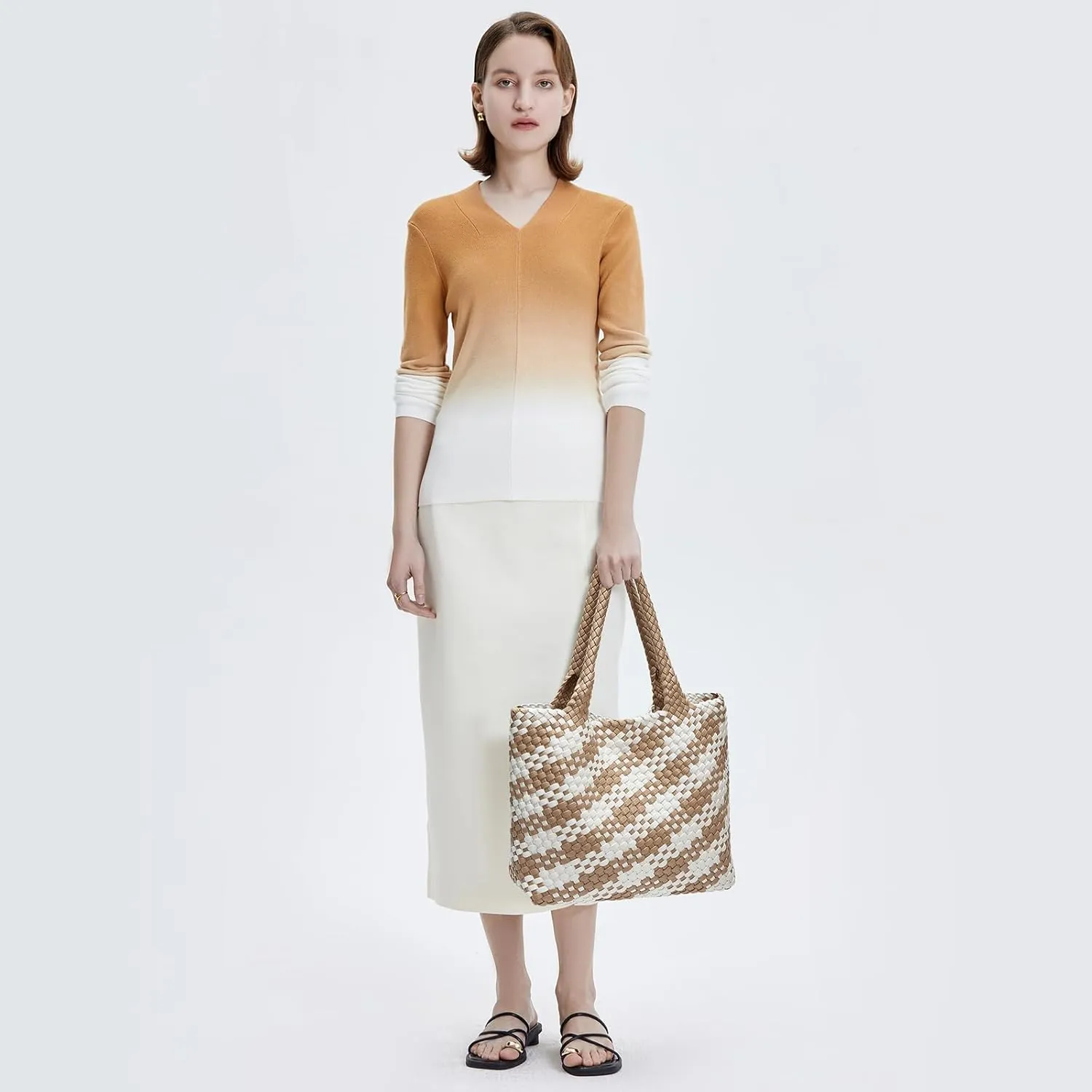 Women Genuine Leather Handbag for Women Large Work Tote Bag with Top Handle Purse Satchel Shoulder Bag for Women