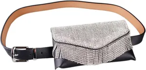 Women Girls Rhinestone Fanny Packs Glitter Waist Bag Envelope Clutch Cell Phone Purse Detachable Belt Rave Bum Bag One size yb-06439-03AD Yb-06439-03ad