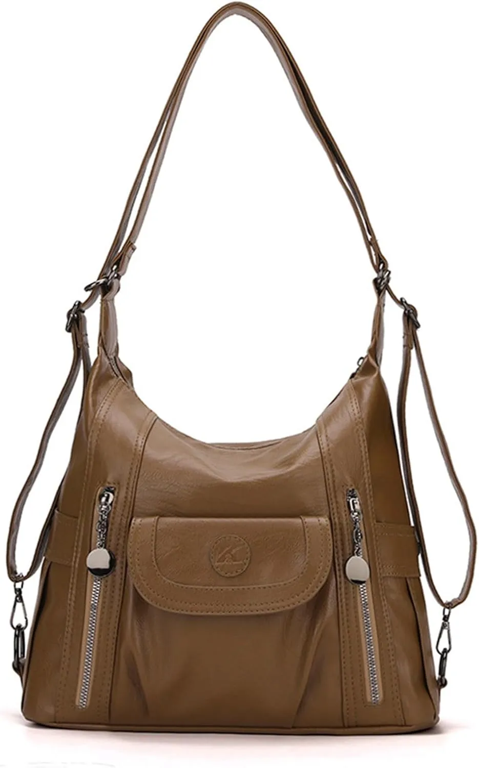 Women Handbag Soft PU Leather Shoulder Bag Ladies Backpack Daypack Fashion Elegant Top-handle Large Capacity Tote Bag