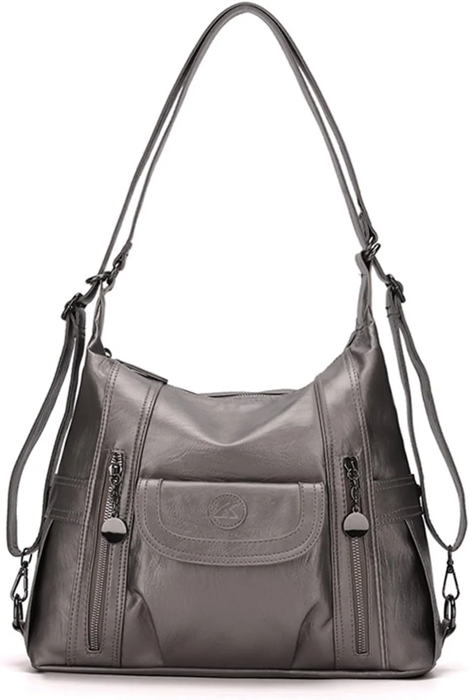 Women Handbag Soft PU Leather Shoulder Bag Ladies Backpack Daypack Fashion Elegant Top-handle Large Capacity Tote Bag