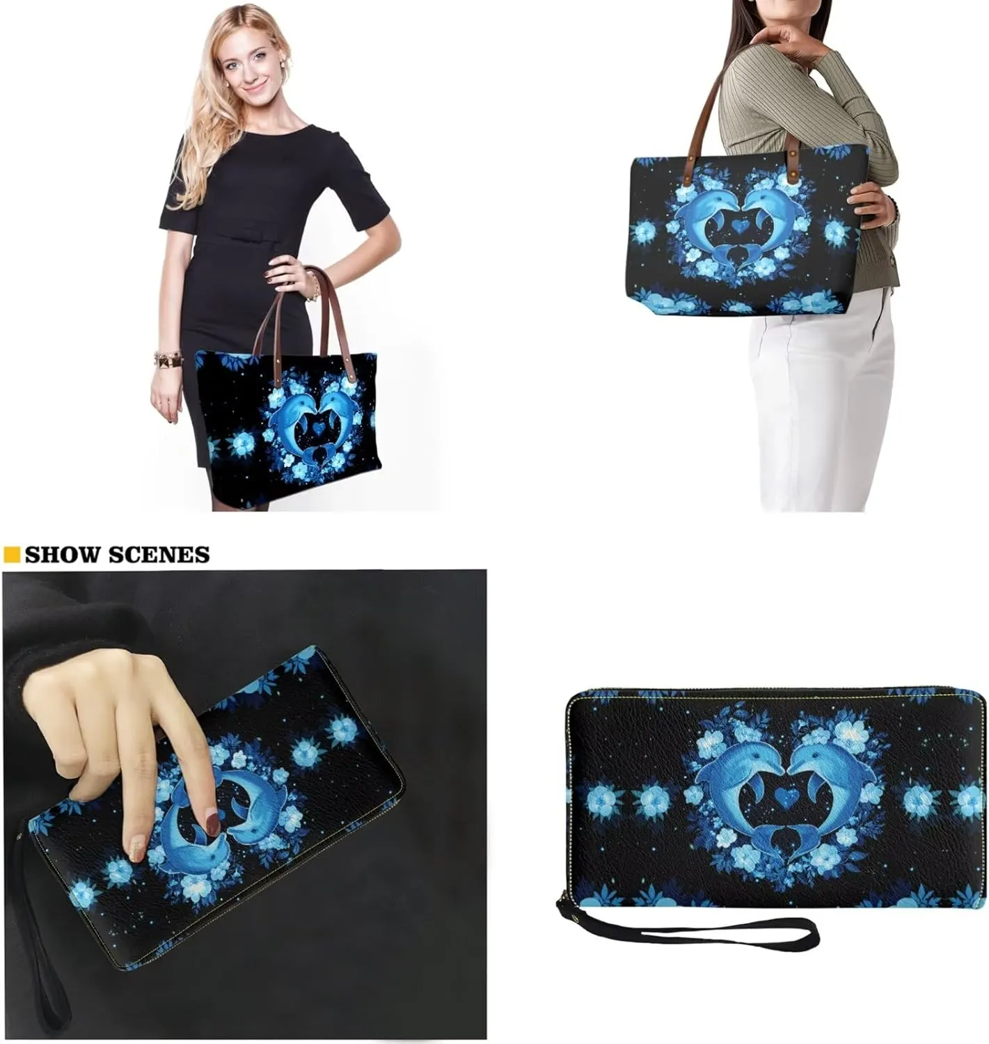 Women Handbag Wallet Combo,Portable Ladies Tote Bag Handbag,Top Handle Satchel Purse for Travel
