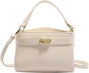 Women PU Leather Shoulder Bag Small Crossbody Handbag Retro Square Satchel Top Handle Purse