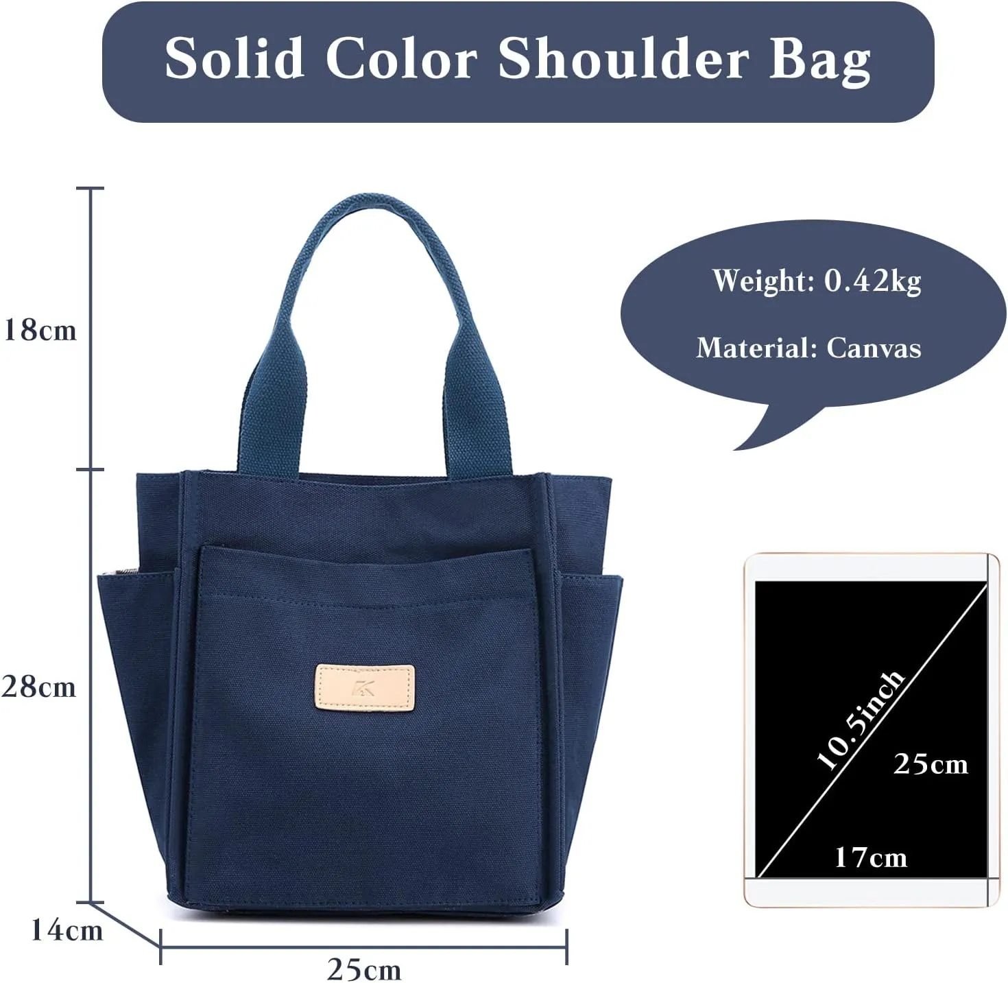 Women Shoulder Bag Casual Handbag Canvas Tote Purse Ladies Top Handle Bag
