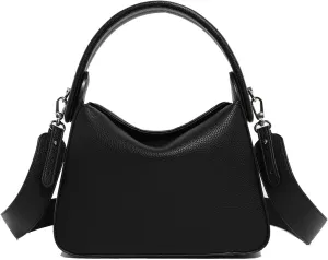 Women Top Handle Handbag Medium Leather Dumpling Bag Designer Crossbody Purse with Detachable Strap
