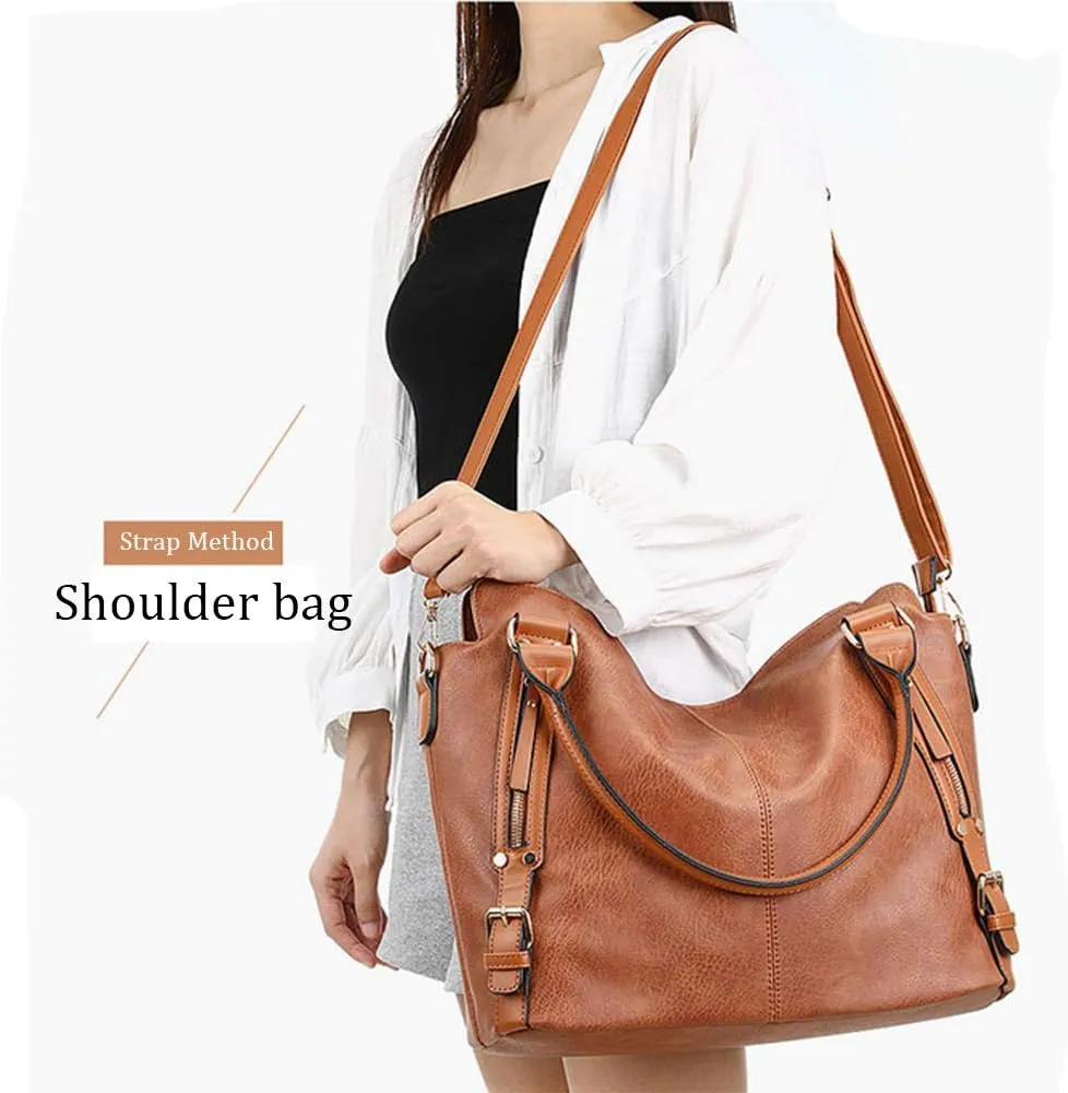 Women Top Handle Satchel Leather Handbag And Purse Shoulder Bag Big Tote