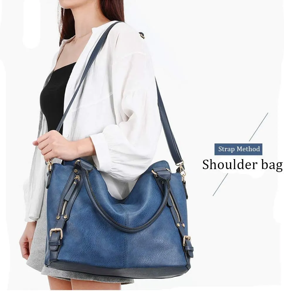 Women Top Handle Satchel Leather Handbag And Purse Shoulder Bag Big Tote