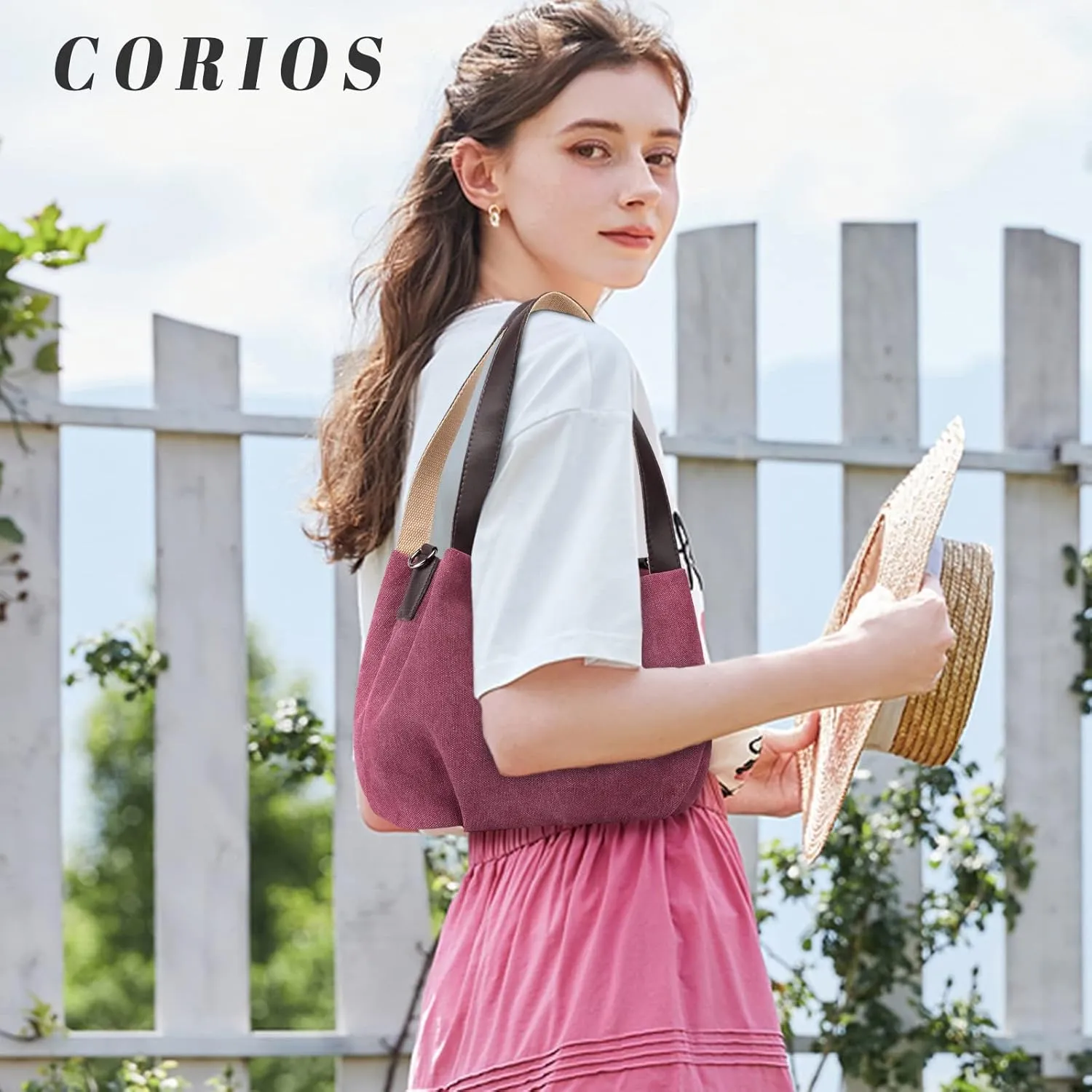 Women Underarm Bag Canvas Handbag Ladies Top Handle Bag Casual Clutch Tote Bag