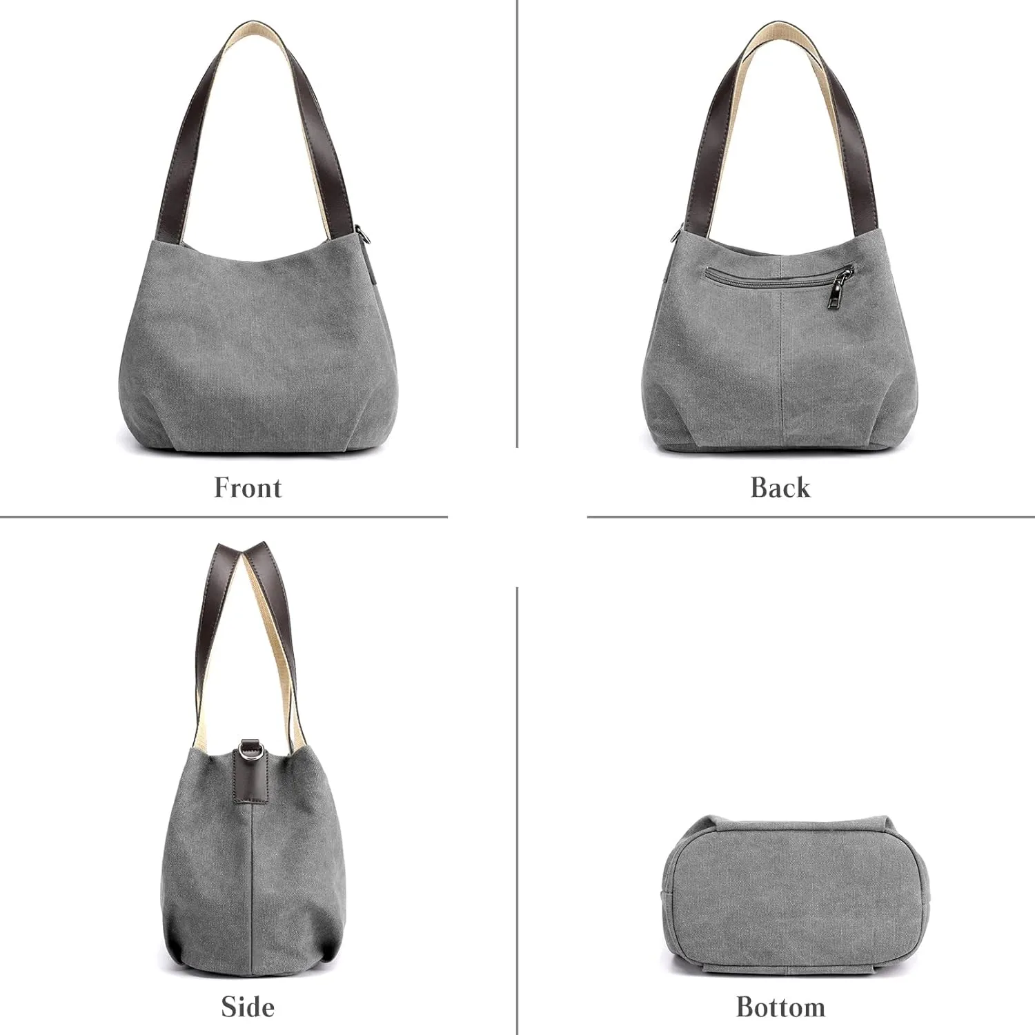 Women Underarm Bag Canvas Handbag Ladies Top Handle Bag Casual Clutch Tote Bag