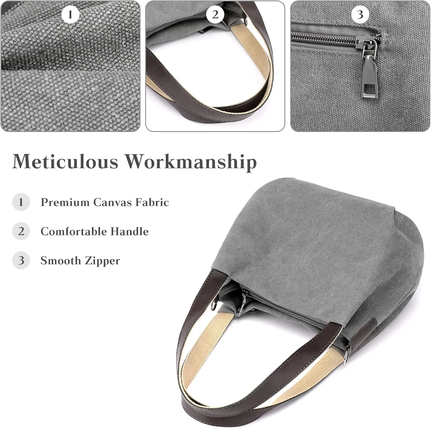 Women Underarm Bag Canvas Handbag Ladies Top Handle Bag Casual Clutch Tote Bag