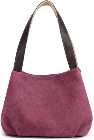 Women Underarm Bag Canvas Handbag Ladies Top Handle Bag Casual Clutch Tote Bag