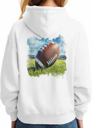 Womens Athletic Hoodies, Rugby Sports Grassland Fast Color Cotton Comfortable Hoodie, Printing Sweatshirt for Girl