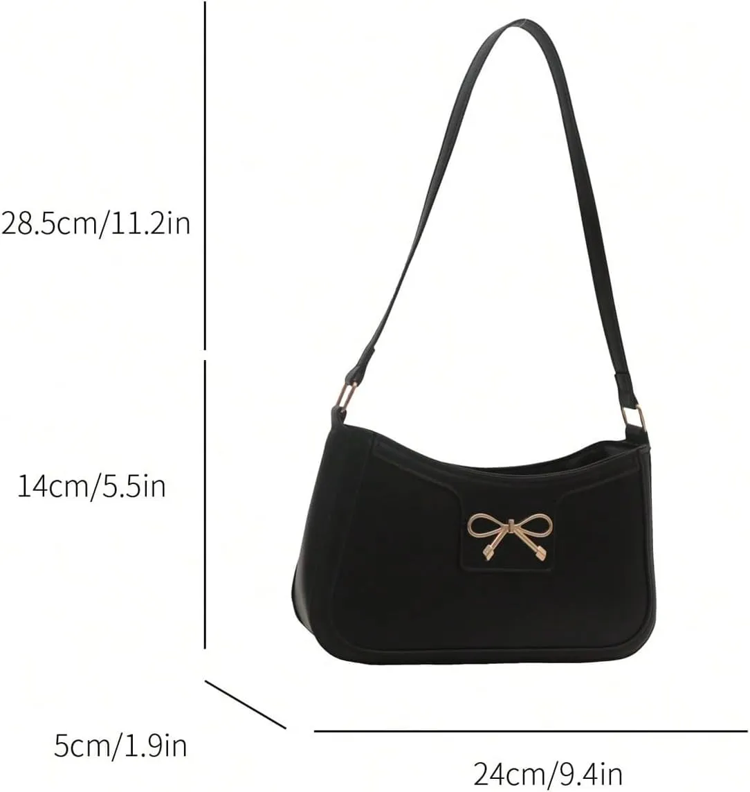 Women's Bow Knot Shoulder Bag Lightweight Top Handle Handbag Elegant Cross Body Bags