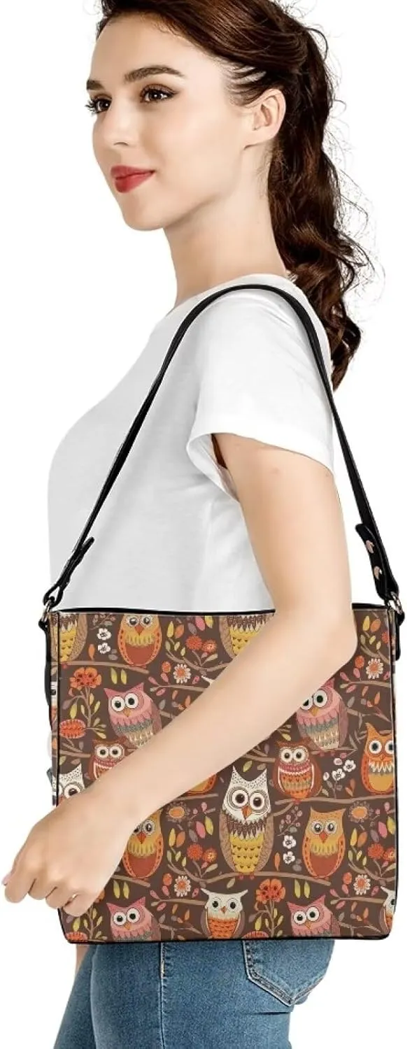 Women's Bucket Bag Boho Top Handle Shoulder Bag, Gothic Bucket Bag Vegan Leather Shoulder Purses for Women