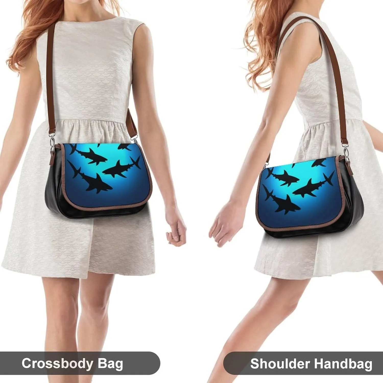 Womens Casual Crossbody Bag, Small PU Leather Shoulder Bag Travel Messenger Bags