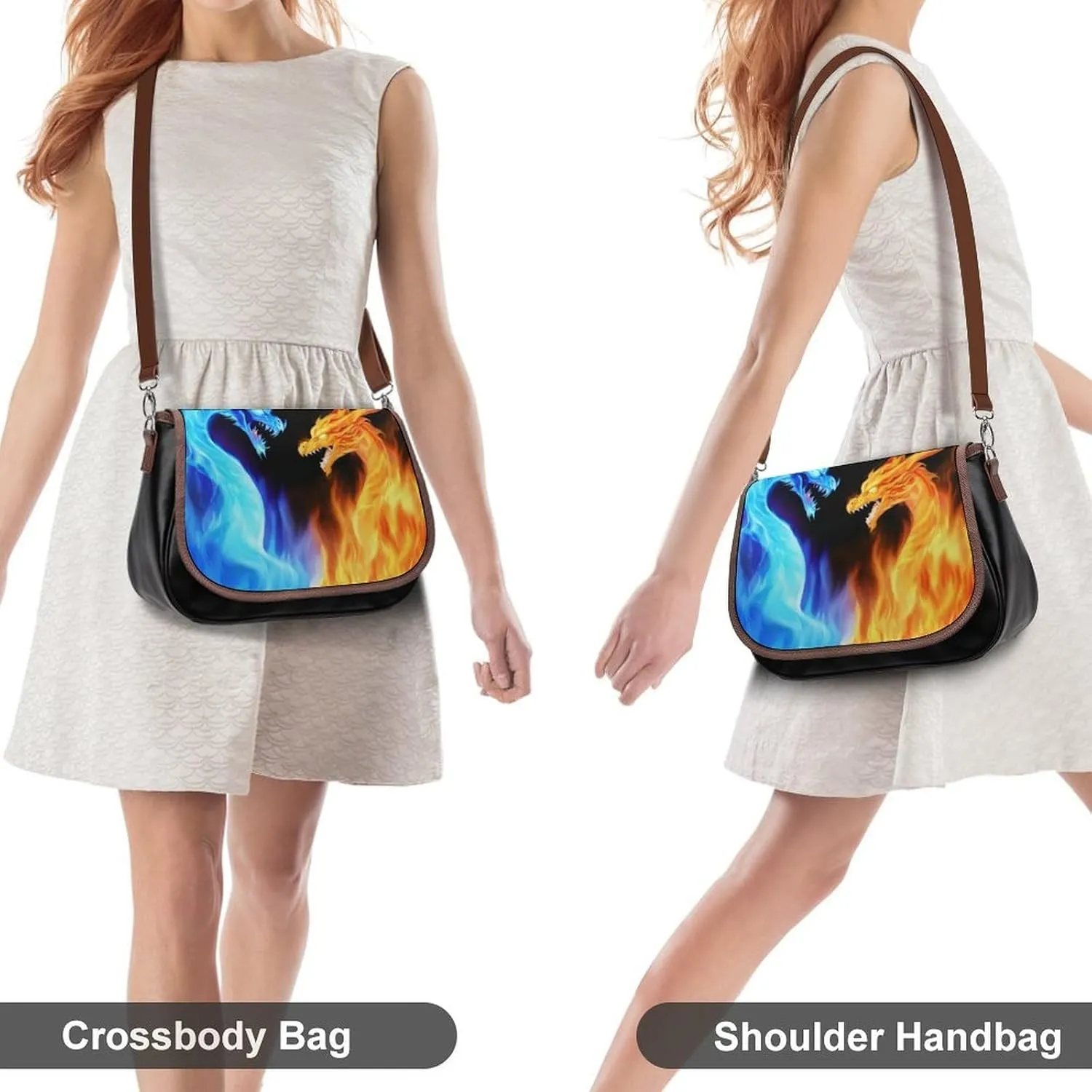 Womens Casual Crossbody Bag, Small PU Leather Shoulder Bag Travel Messenger Bags
