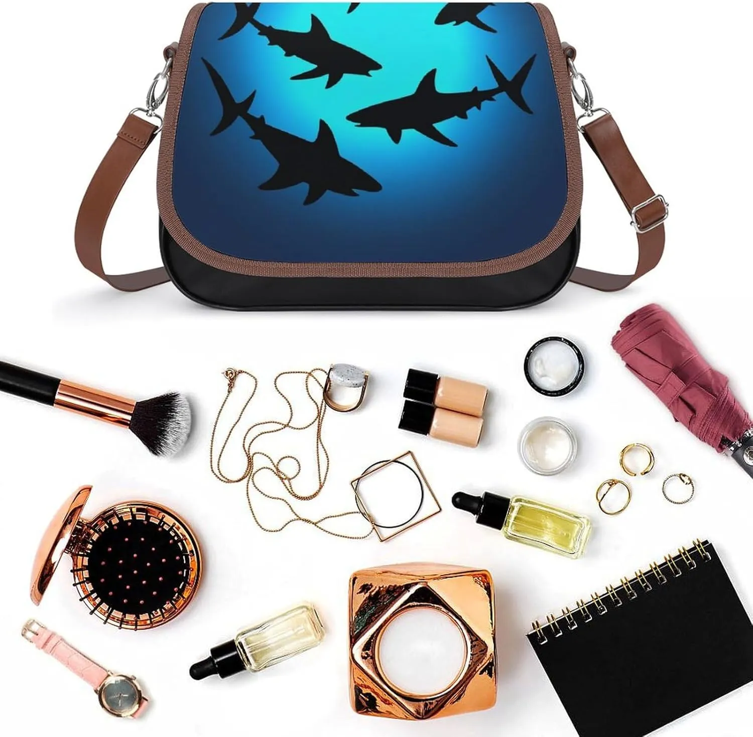 Womens Casual Crossbody Bag, Small PU Leather Shoulder Bag Travel Messenger Bags