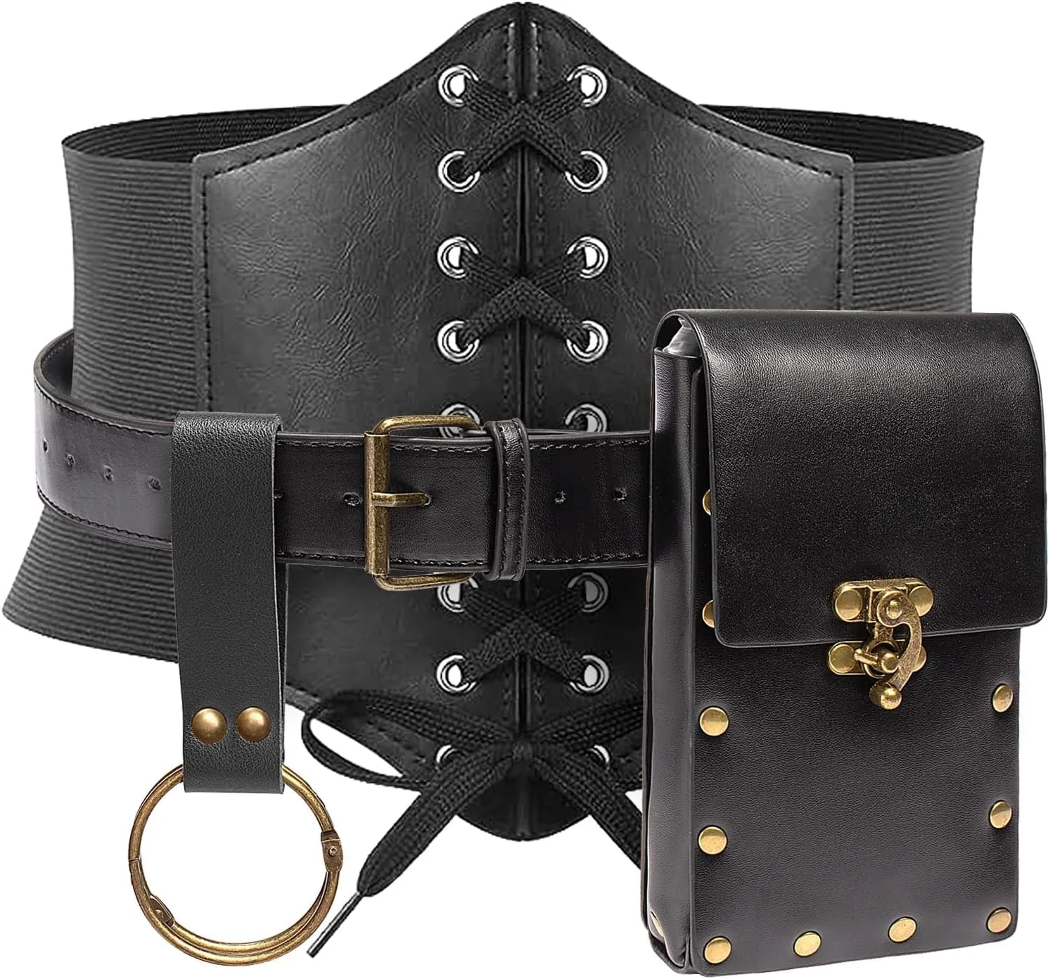 Womens Corset Belt Belt Pouch Waist Bag Fanny Pack Phone Holder Medieval Renaissance Costume Accessories