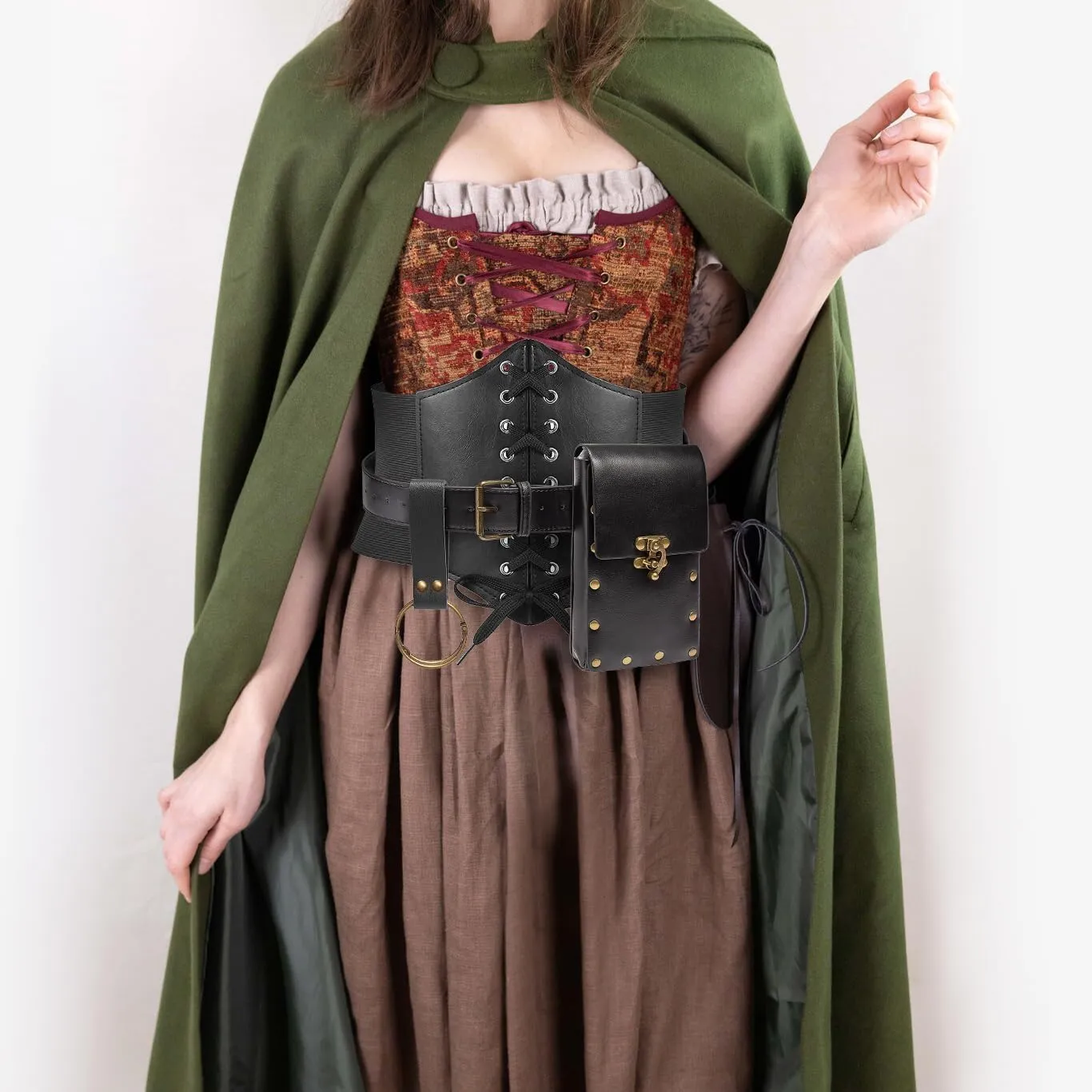 Womens Corset Belt Belt Pouch Waist Bag Fanny Pack Phone Holder Medieval Renaissance Costume Accessories