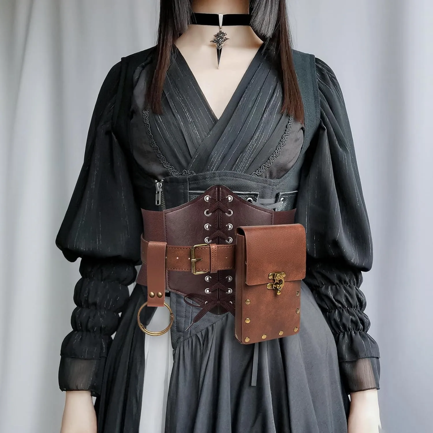 Womens Corset Belt Belt Pouch Waist Bag Fanny Pack Phone Holder Medieval Renaissance Costume Accessories