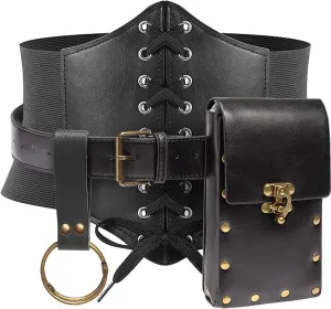 Womens Corset Belt Belt Pouch Waist Bag Fanny Pack Phone Holder Medieval Renaissance Costume Accessories