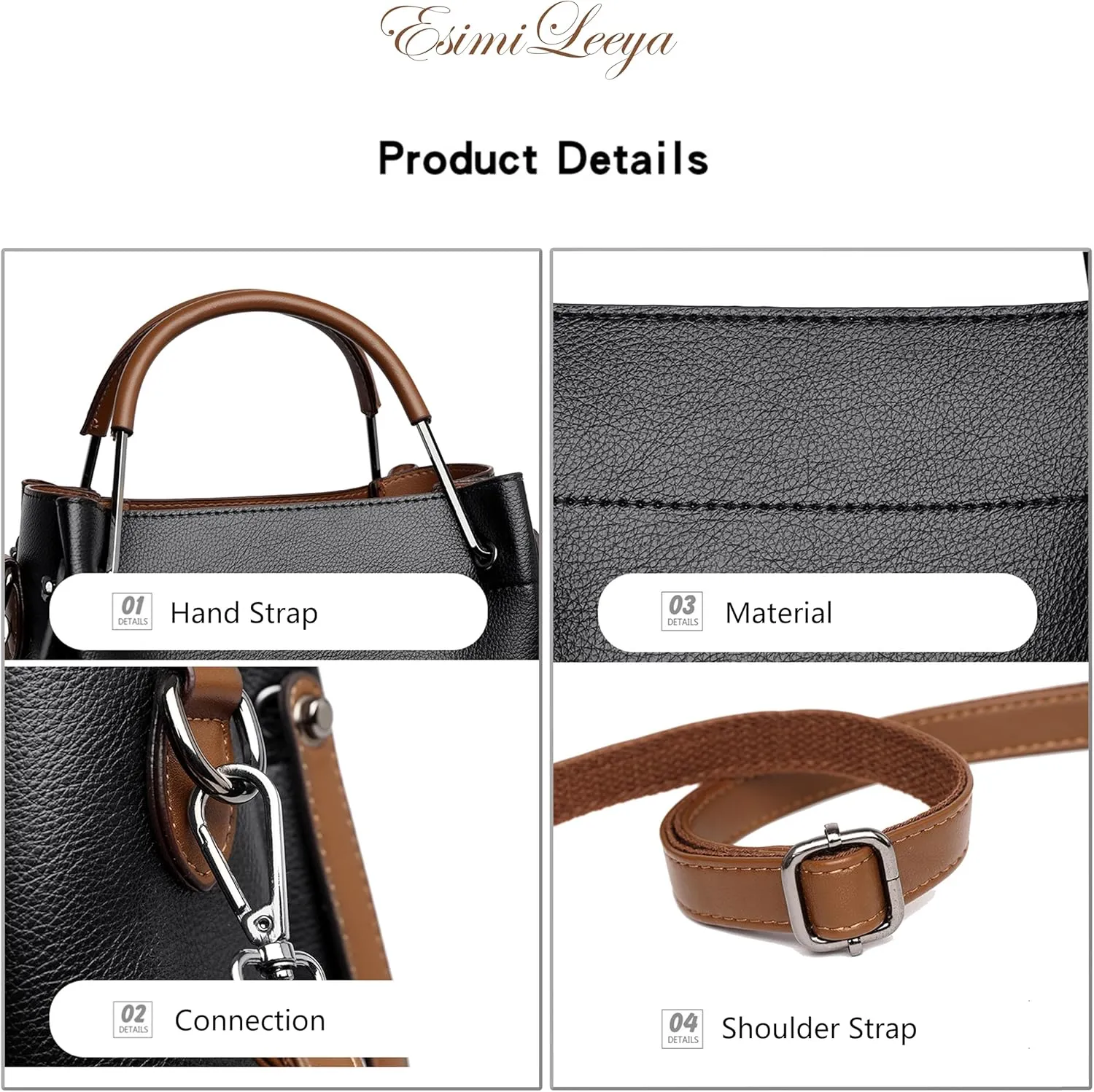 Women's Cross Body Purses and Handbags Top Handle Bags (3 Straps,Metal Hand  Shoulder Crossbody Straps)
