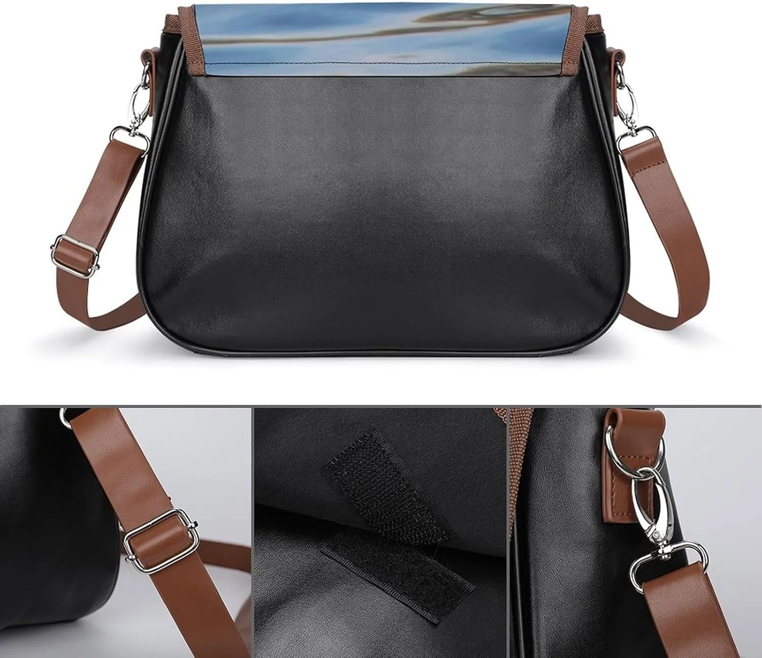 Womens Crossbody Purse Lightweight PU Leather Shoulder Bag Waterproof Messenger Bags