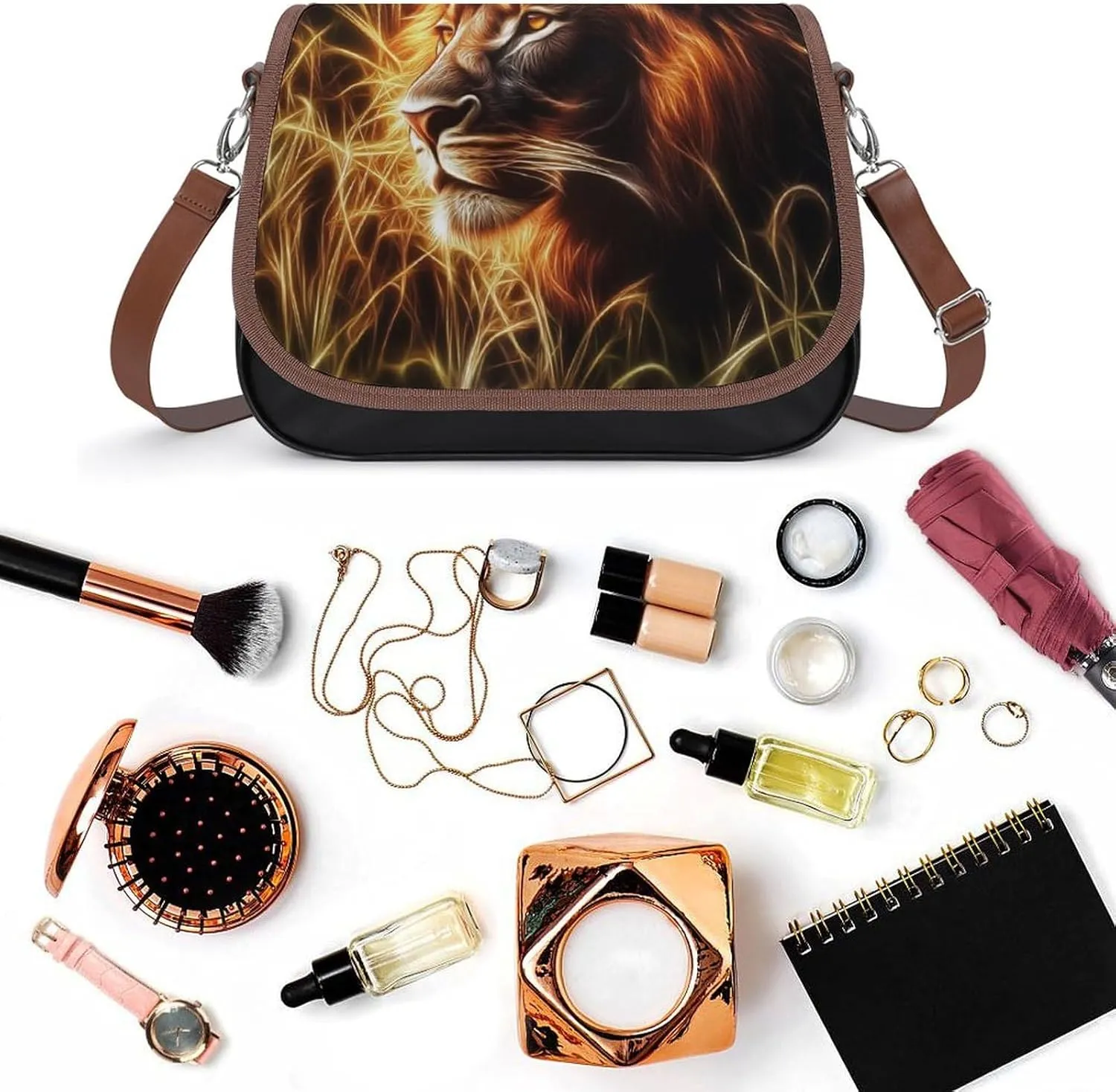 Womens Crossbody Purse Lightweight PU Leather Shoulder Bag Waterproof Messenger Bags