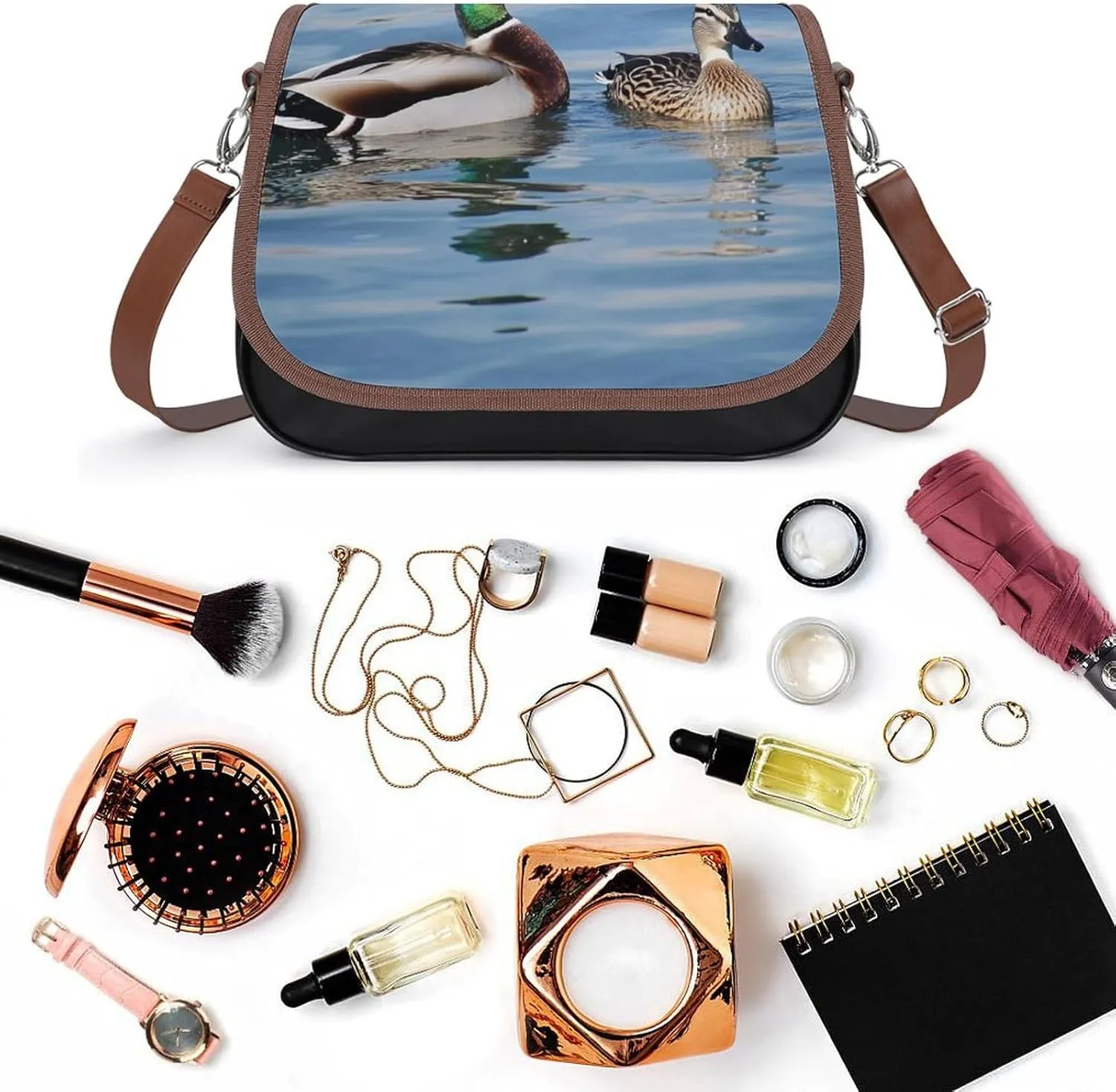 Womens Crossbody Purse Lightweight PU Leather Shoulder Bag Waterproof Messenger Bags
