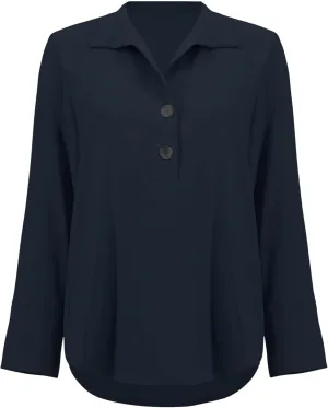 Women's Eggshell Straight Top with Button Detail