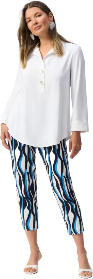 Women's Eggshell Straight Top with Button Detail