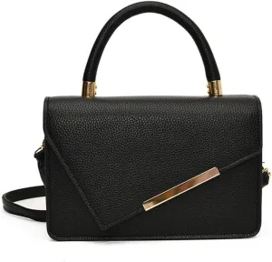 Women's Elegant PU Leather Shoulder Bag Small Crossbody Handbag with Adjustable Strap and Top Handle Flap Covers Purse
