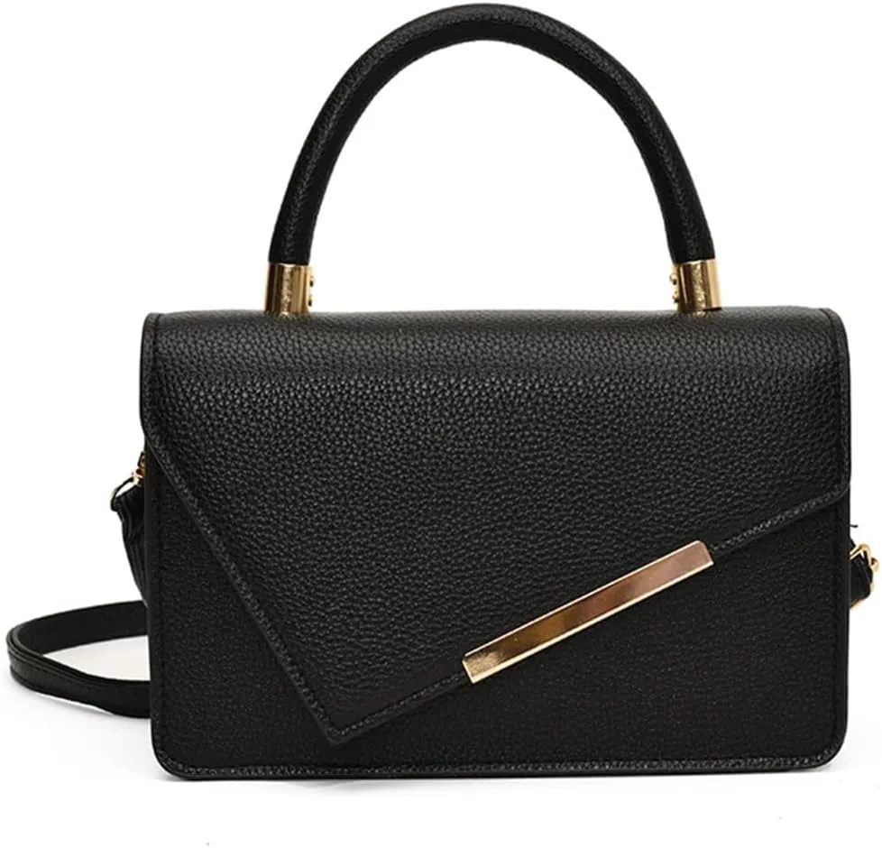 Women's Elegant PU Leather Shoulder Bag Small Crossbody Handbag with Adjustable Strap and Top Handle Flap Covers Purse