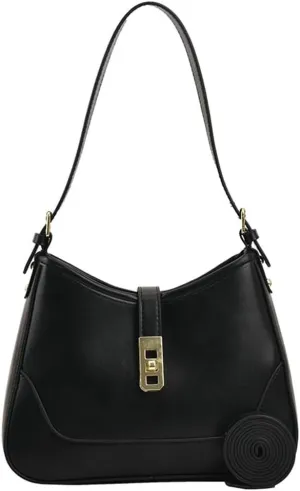 Womens Elegant Shoulder Tote Bag Handbag Saddle Crossbody Bag Underarm Purse PU Leather Top Handle Satchel