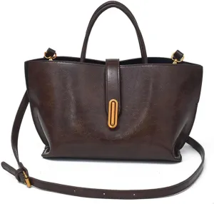Women's Elegant Solid Color Handbag,PU Leather Top Handle Textured Buckle Shoulder Bag Hobo Bags for Women