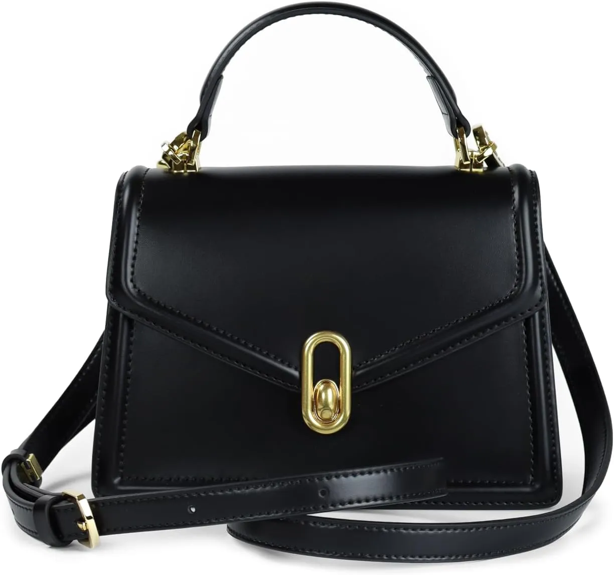 Women’s Evening Handbags - Leather Top-Handle Fashion Purses in Red, Black, and White