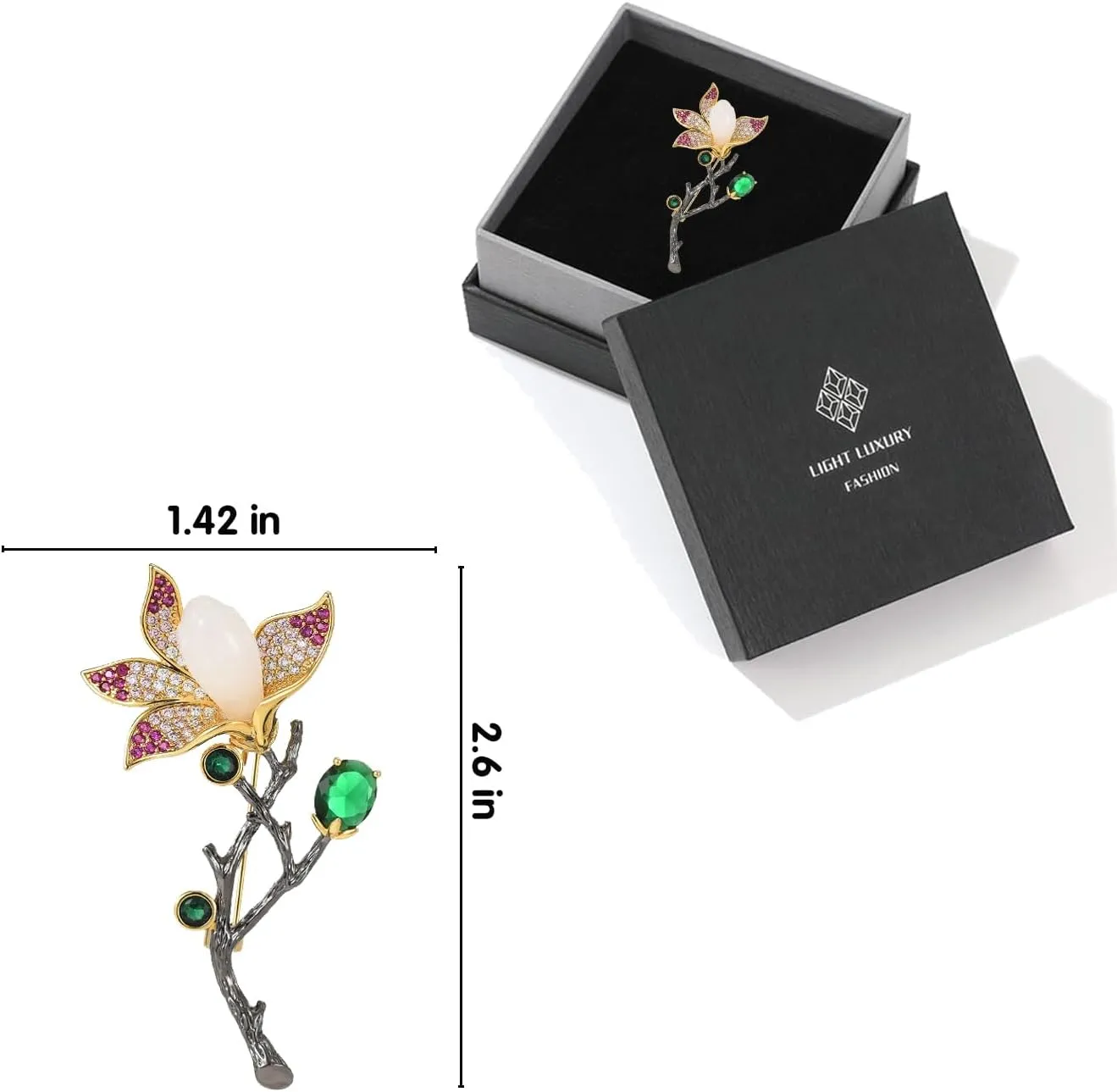 Women's Floral Brooch, Inlaid with Pearls and Zirconia, High-End Elegant Lapel Pin, Jewelry Accessory, Birthday Gift