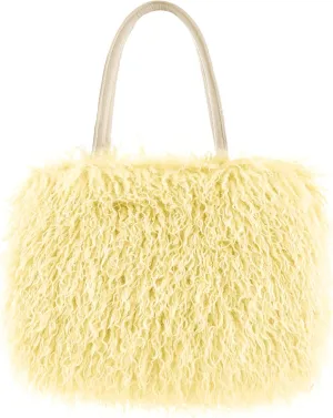 Women's Fuzzy Tote Bag Curly Handbag Furry Shoulder Bag Large Top Handle Purses Winter